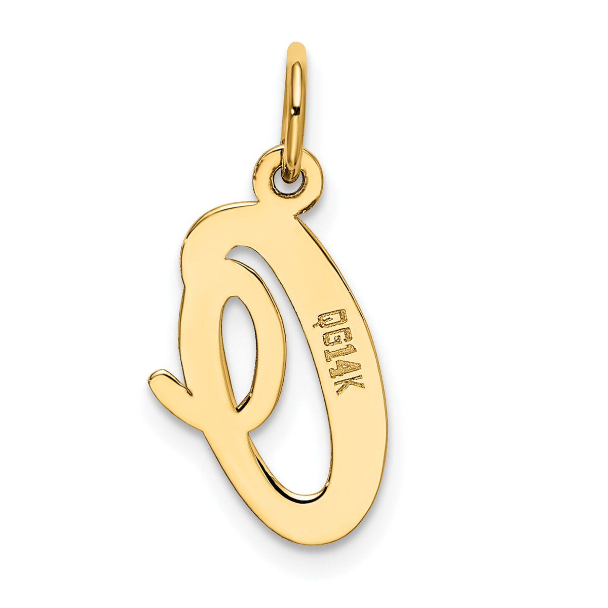 14k Medium Script Letter O Initial Charm-YC660O