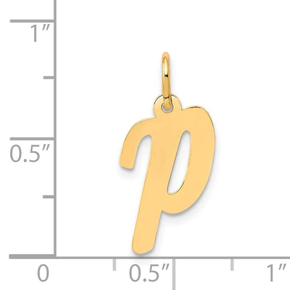 14k Medium Script Letter P Initial Charm-YC660P