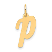 14k Medium Script Letter P Initial Charm-YC660P