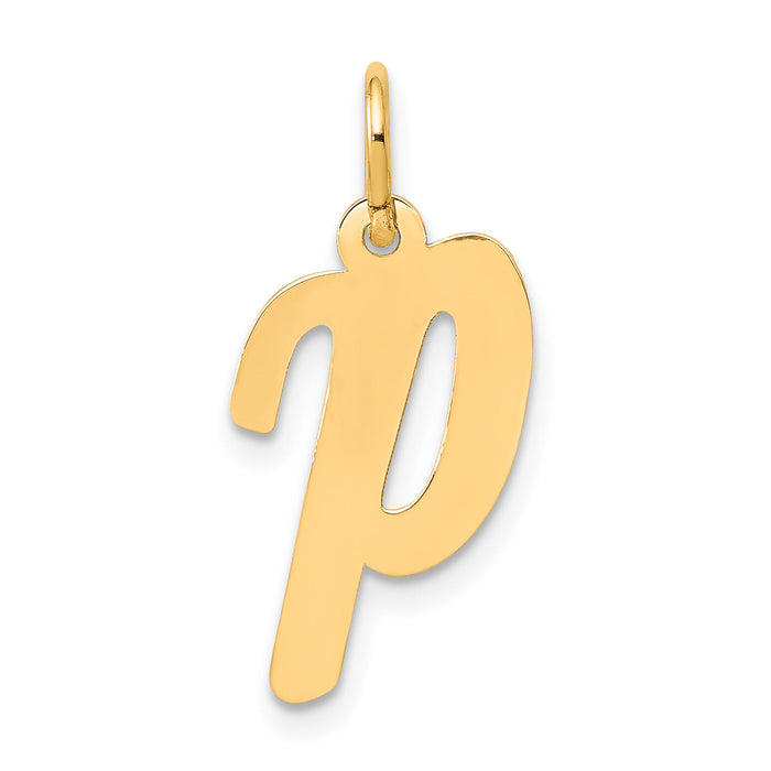 14k Medium Script Letter P Initial Charm-YC660P