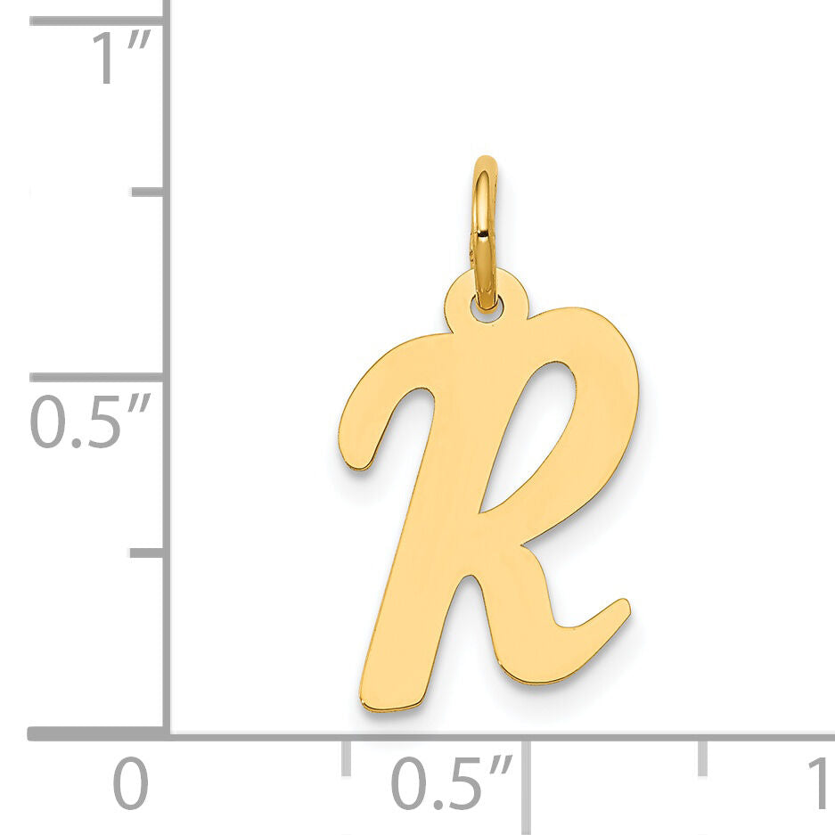14k Medium Script Letter R Initial Charm-YC660R