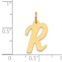 14k Medium Script Letter R Initial Charm-YC660R