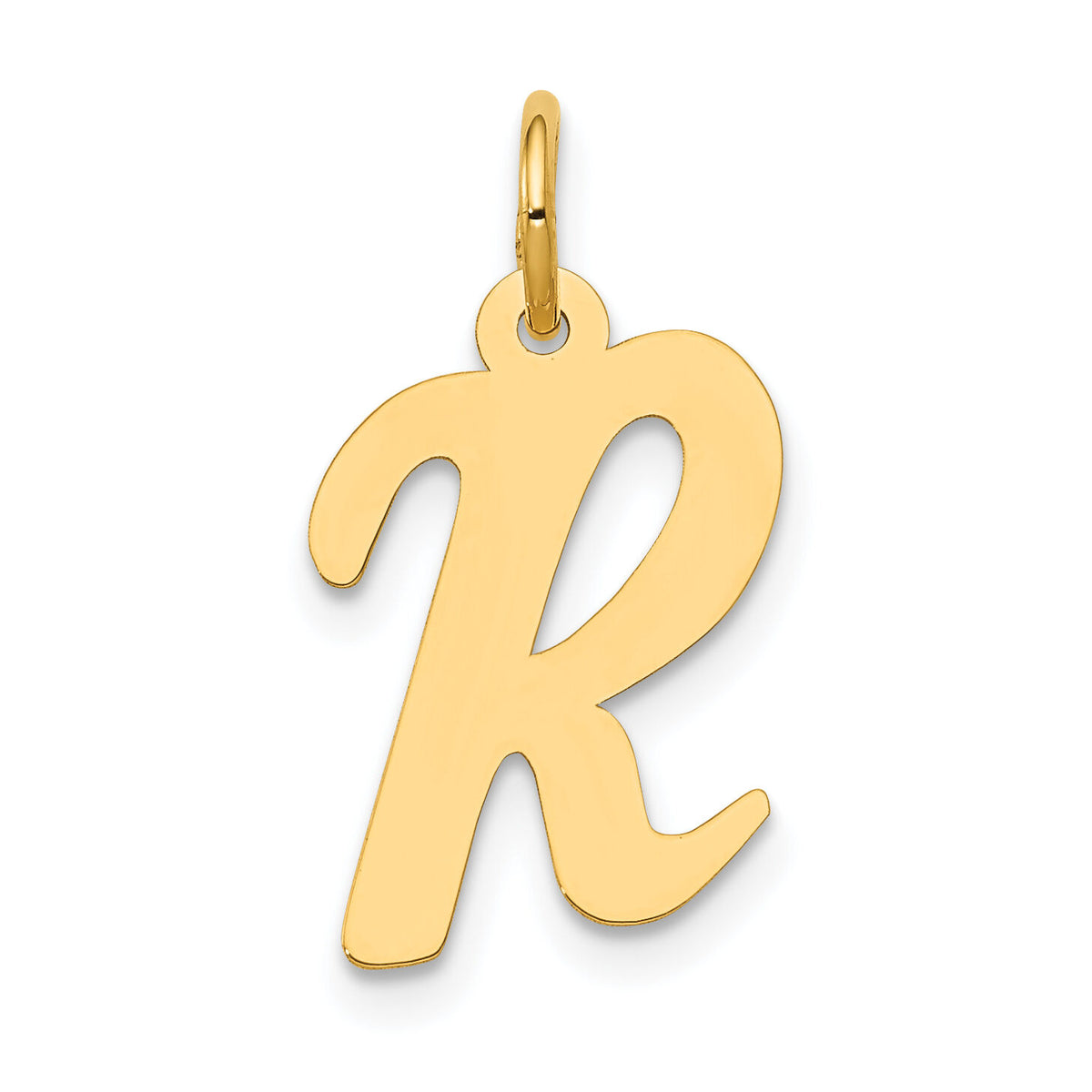 14k Medium Script Letter R Initial Charm-YC660R