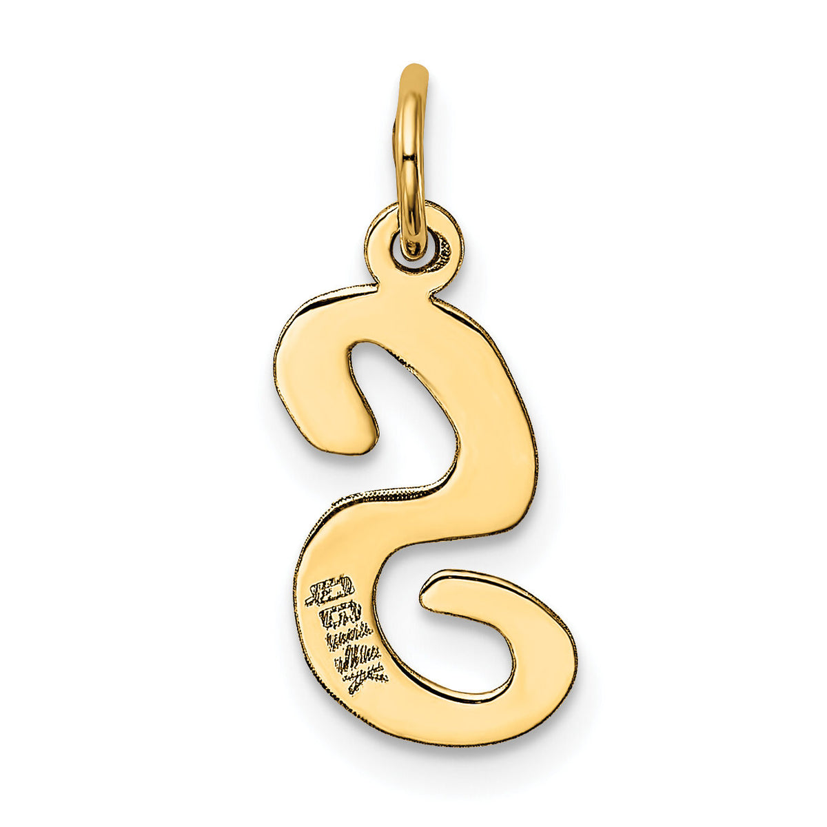 14k Medium Script Letter S Initial Charm-YC660S