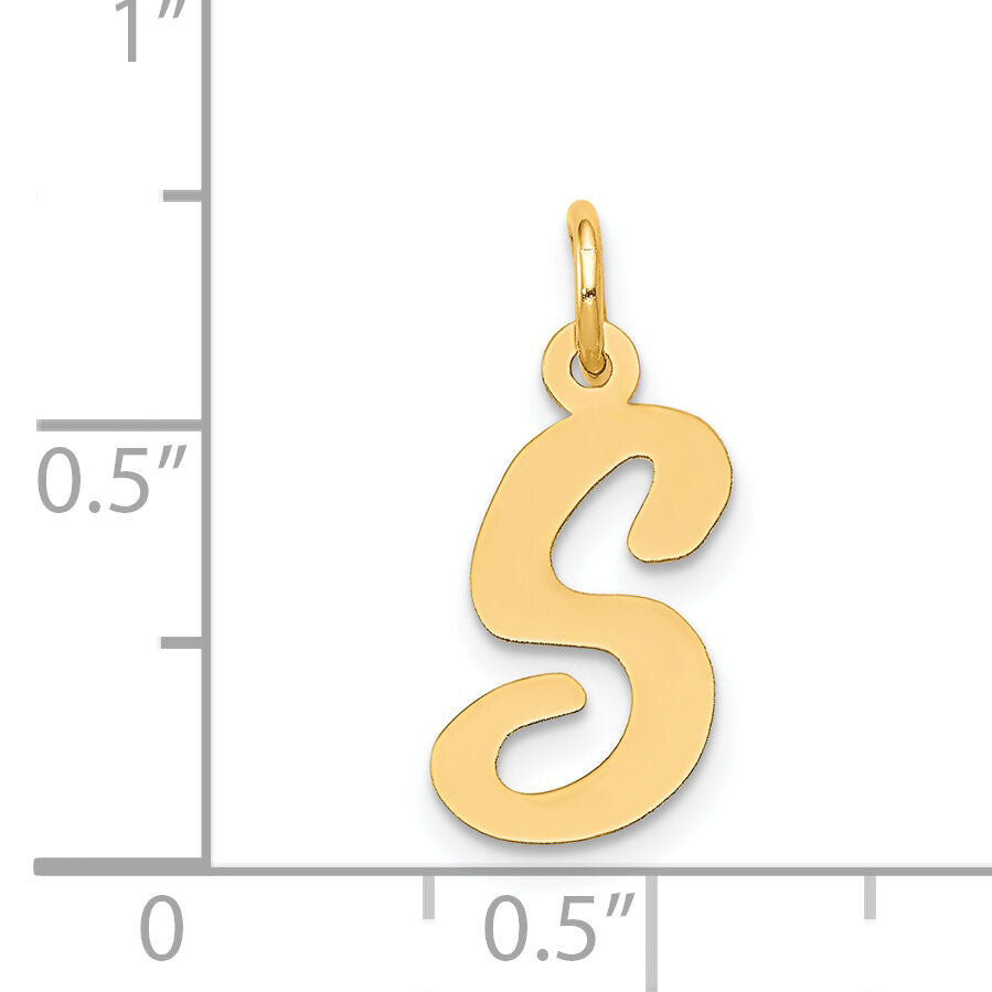 14k Medium Script Letter S Initial Charm-YC660S