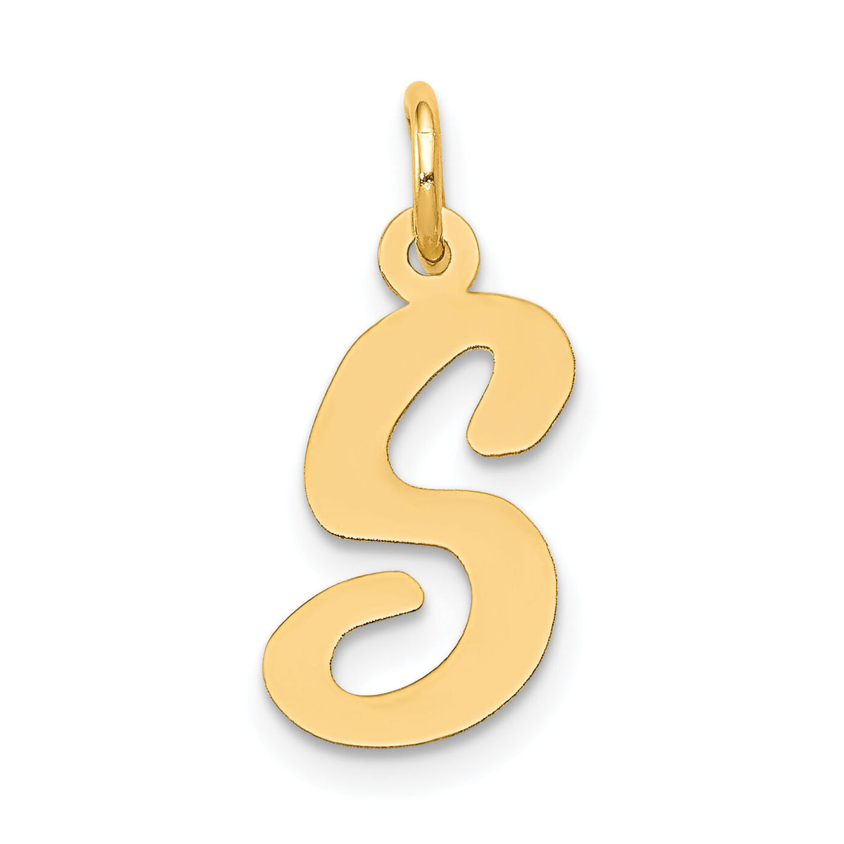 14k Medium Script Letter S Initial Charm-YC660S