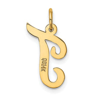14k Medium Script Letter T Initial Charm-YC660T