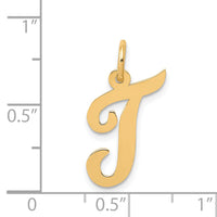 14k Medium Script Letter T Initial Charm-YC660T