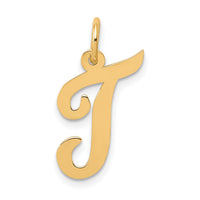 14k Medium Script Letter T Initial Charm-YC660T