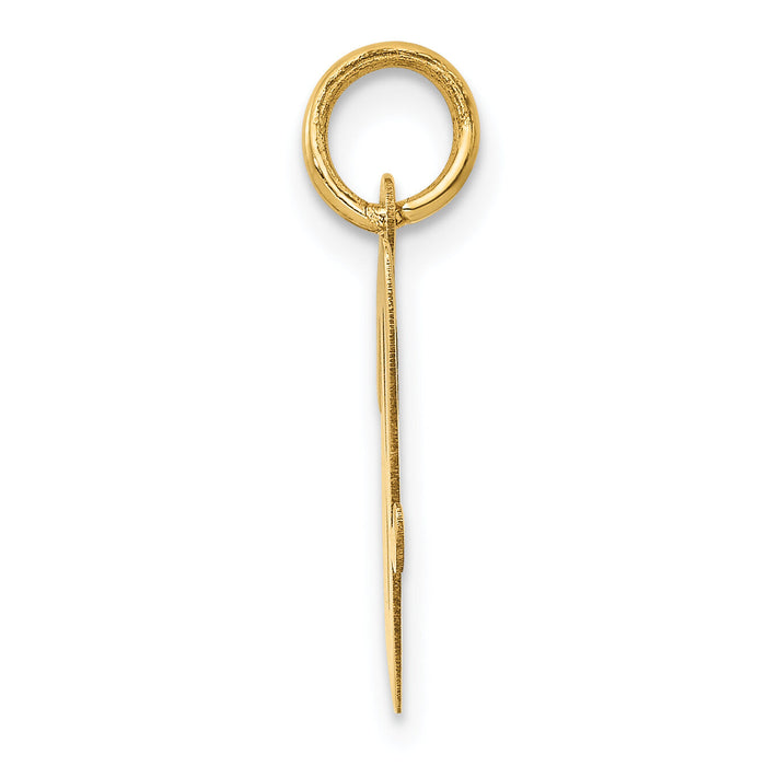 14k Medium Script Letter V Initial Charm-YC660V