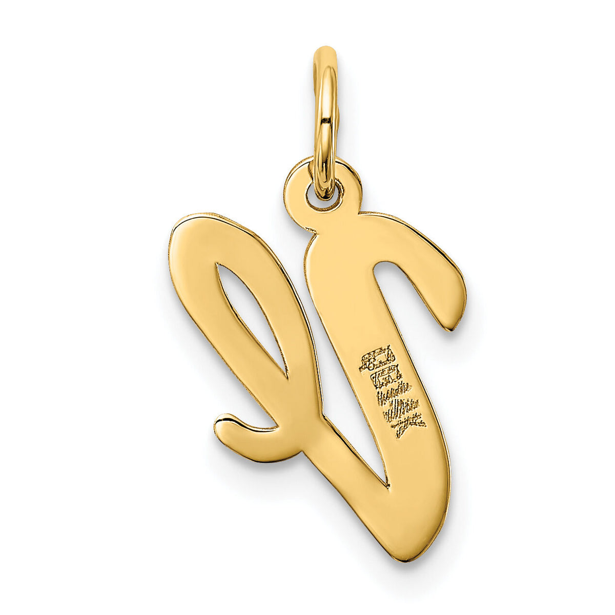 14k Medium Script Letter V Initial Charm-YC660V