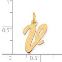 14k Medium Script Letter V Initial Charm-YC660V