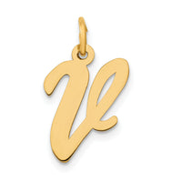 14k Medium Script Letter V Initial Charm-YC660V