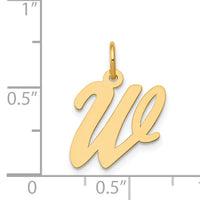 14k Medium Script Letter W Initial Charm-YC660W