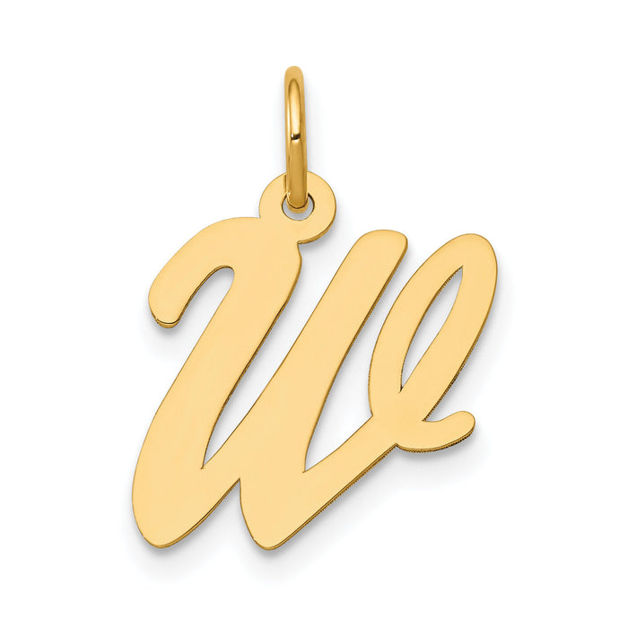 14k Medium Script Letter W Initial Charm-YC660W