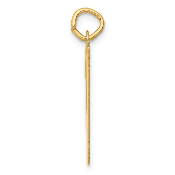 14k Medium Script Letter Y Initial Charm-YC660Y