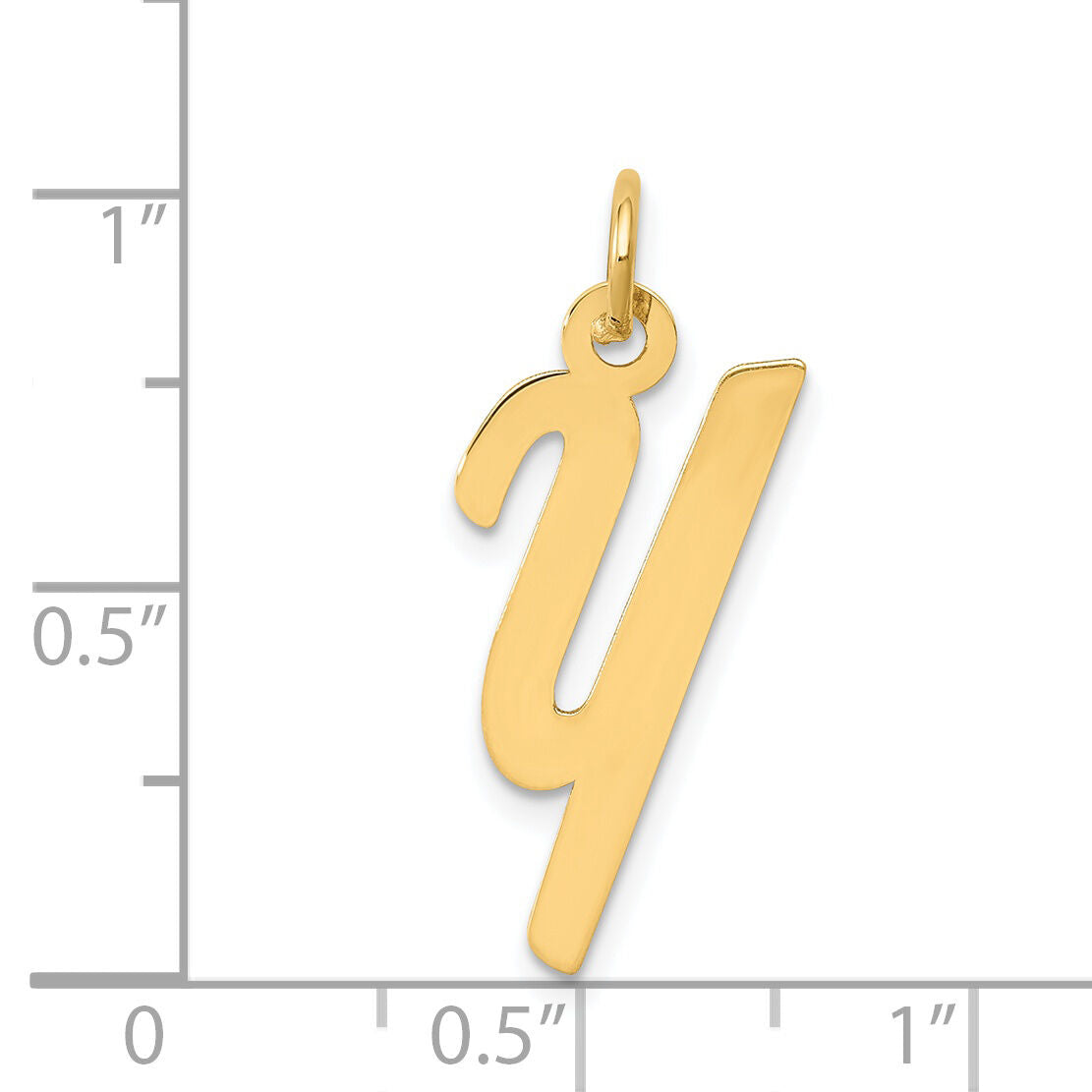 14k Medium Script Letter Y Initial Charm-YC660Y