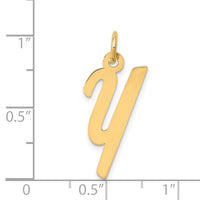 14k Medium Script Letter Y Initial Charm-YC660Y