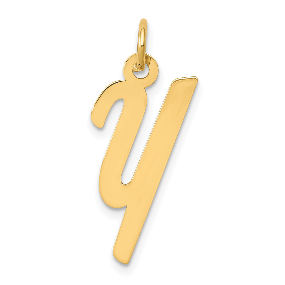14k Medium Script Letter Y Initial Charm-YC660Y