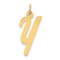 14k Medium Script Letter Y Initial Charm-YC660Y