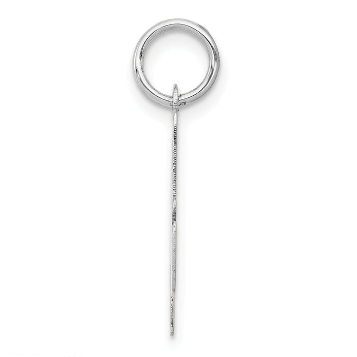 14k White Gold Medium Script Letter A Initial Charm-YC661A