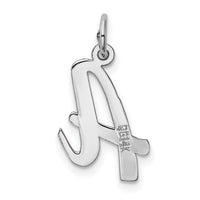 14k White Gold Medium Script Letter A Initial Charm-YC661A