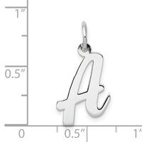 14k White Gold Medium Script Letter A Initial Charm-YC661A