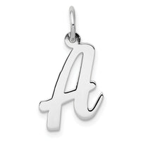 14k White Gold Medium Script Letter A Initial Charm-YC661A