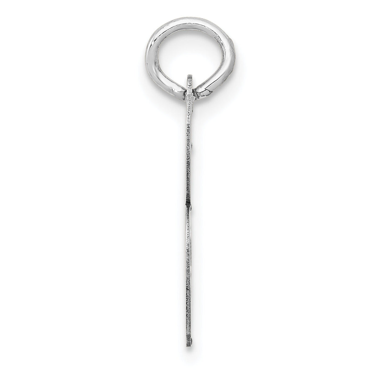 14k White Gold Medium Script Letter B Initial Charm-YC661B