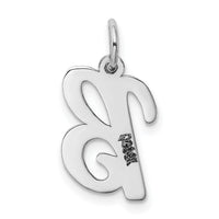 14k White Gold Medium Script Letter B Initial Charm-YC661B