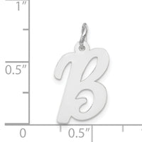 14k White Gold Medium Script Letter B Initial Charm-YC661B