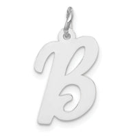 14k White Gold Medium Script Letter B Initial Charm-YC661B