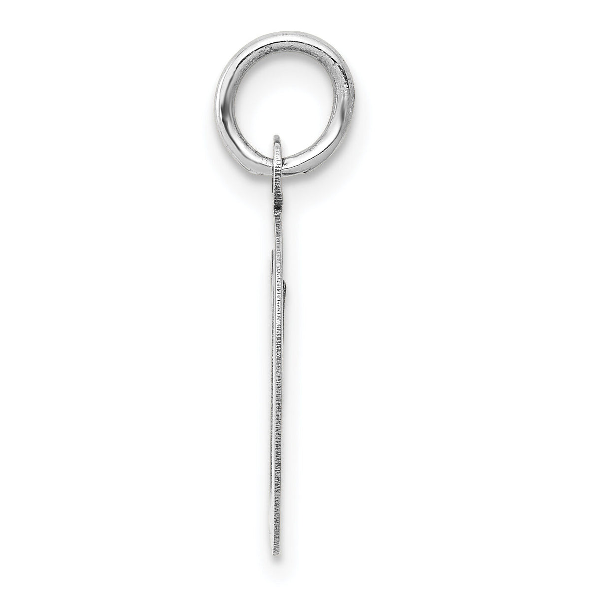 14k White Gold Medium Script Letter D Initial Charm-YC661D