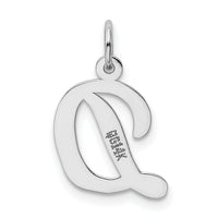 14k White Gold Medium Script Letter D Initial Charm-YC661D