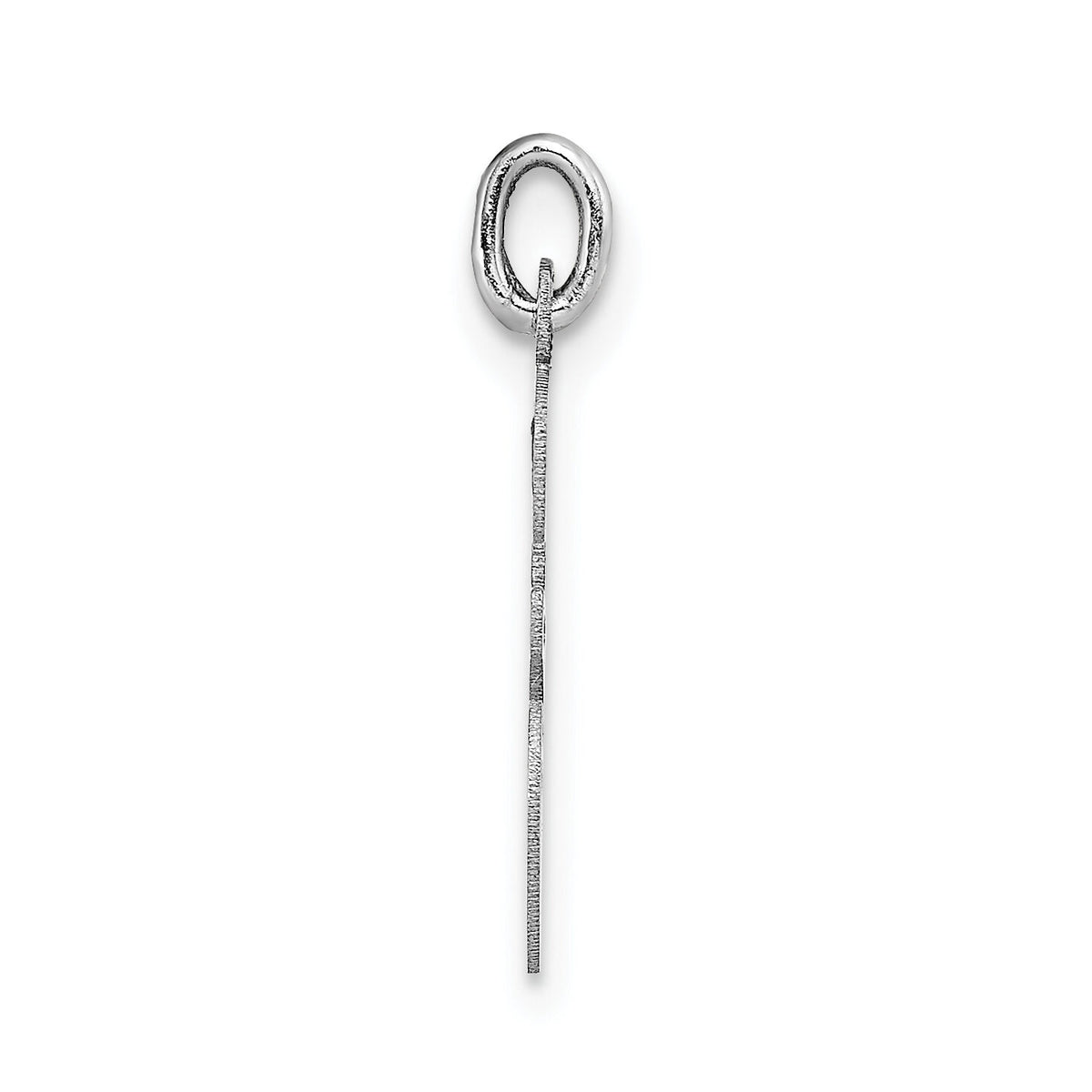 14k White Gold Medium Script Letter E Initial Charm-YC661E