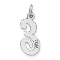 14k White Gold Medium Script Letter E Initial Charm-YC661E