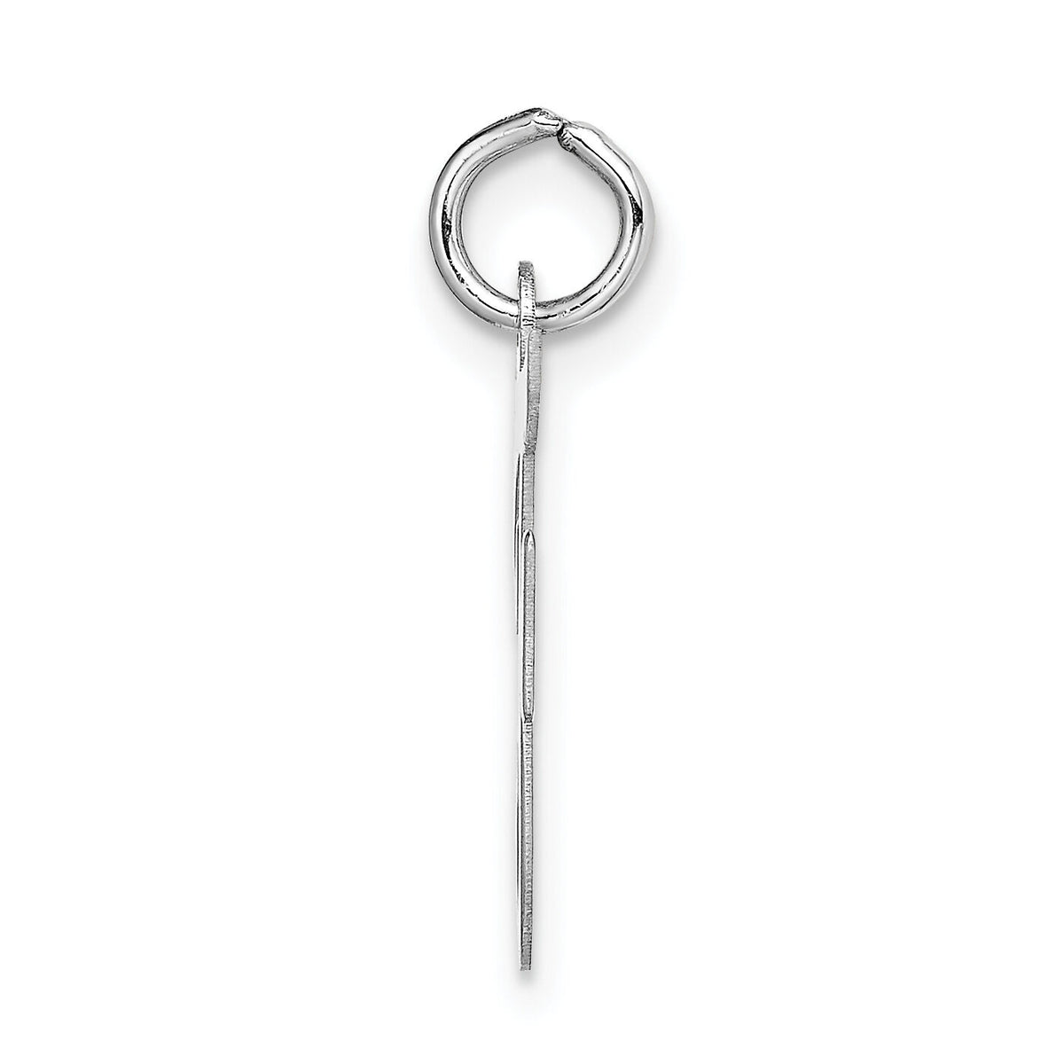 14k White Gold Medium Script Letter F Initial Charm-YC661F