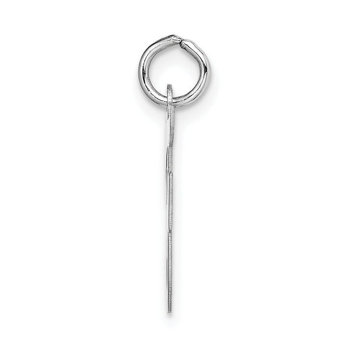 14k White Gold Medium Script Letter F Initial Charm-YC661F