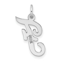 14k White Gold Medium Script Letter F Initial Charm-YC661F