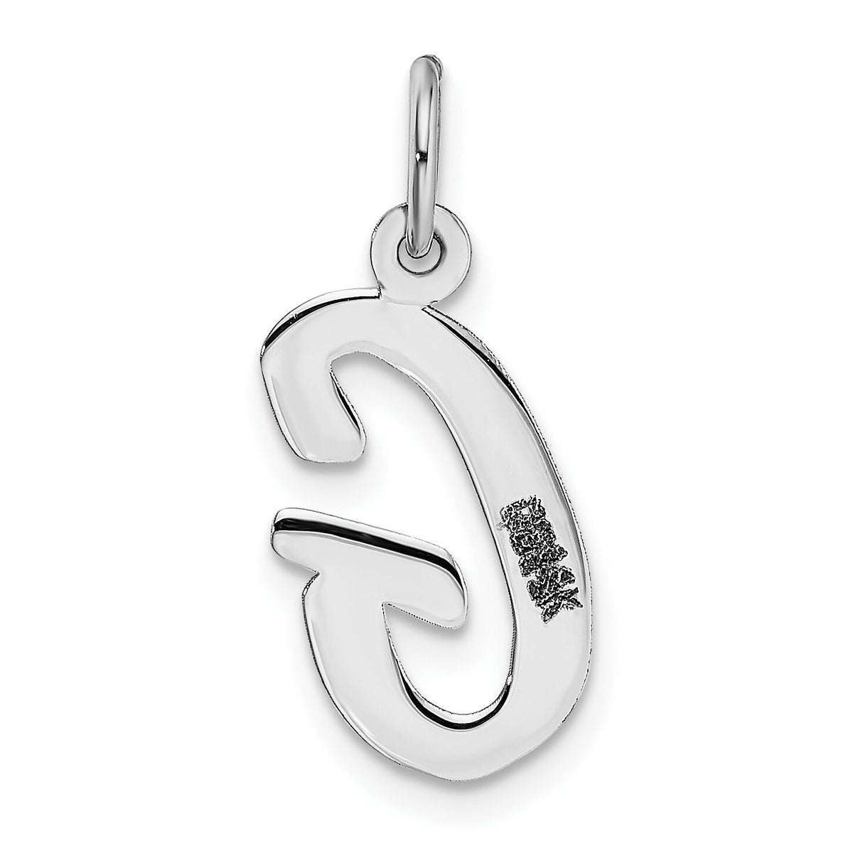 14k White Gold Medium Script Letter G Initial Charm-YC661G