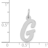 14k White Gold Medium Script Letter G Initial Charm-YC661G