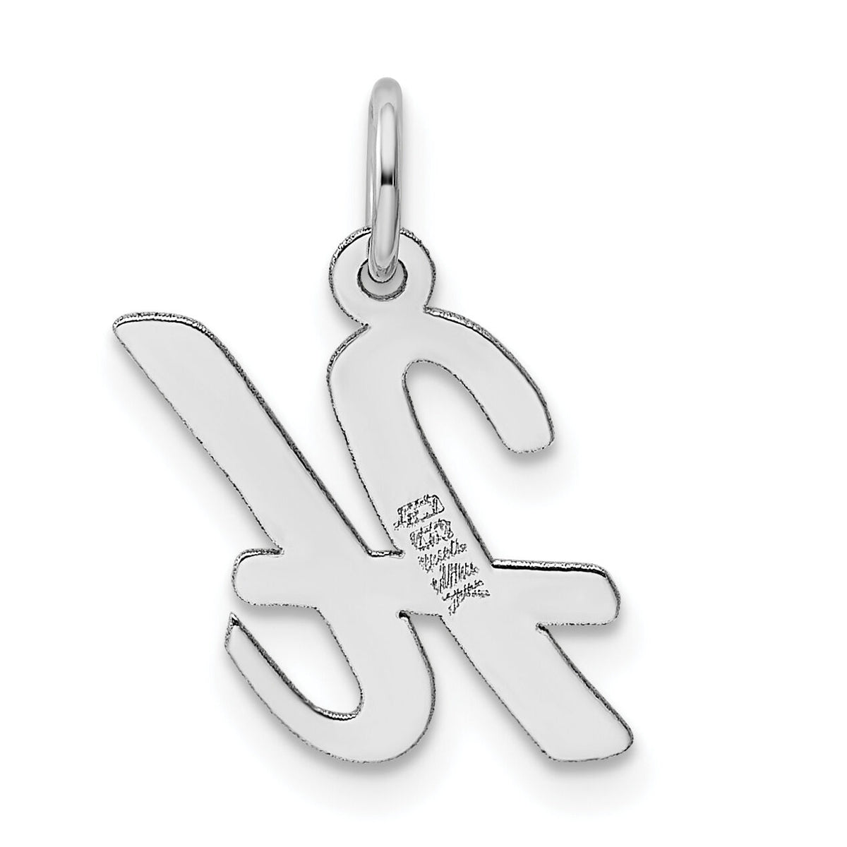 14k White Gold Medium Script Letter H Initial Charm-YC661H