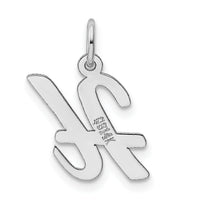 14k White Gold Medium Script Letter H Initial Charm-YC661H