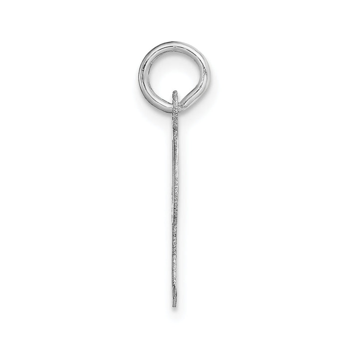 14k White Gold Medium Script Letter I Initial Charm-YC661I