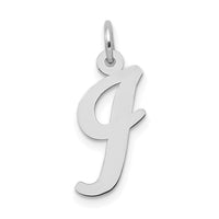14k White Gold Medium Script Letter I Initial Charm-YC661I