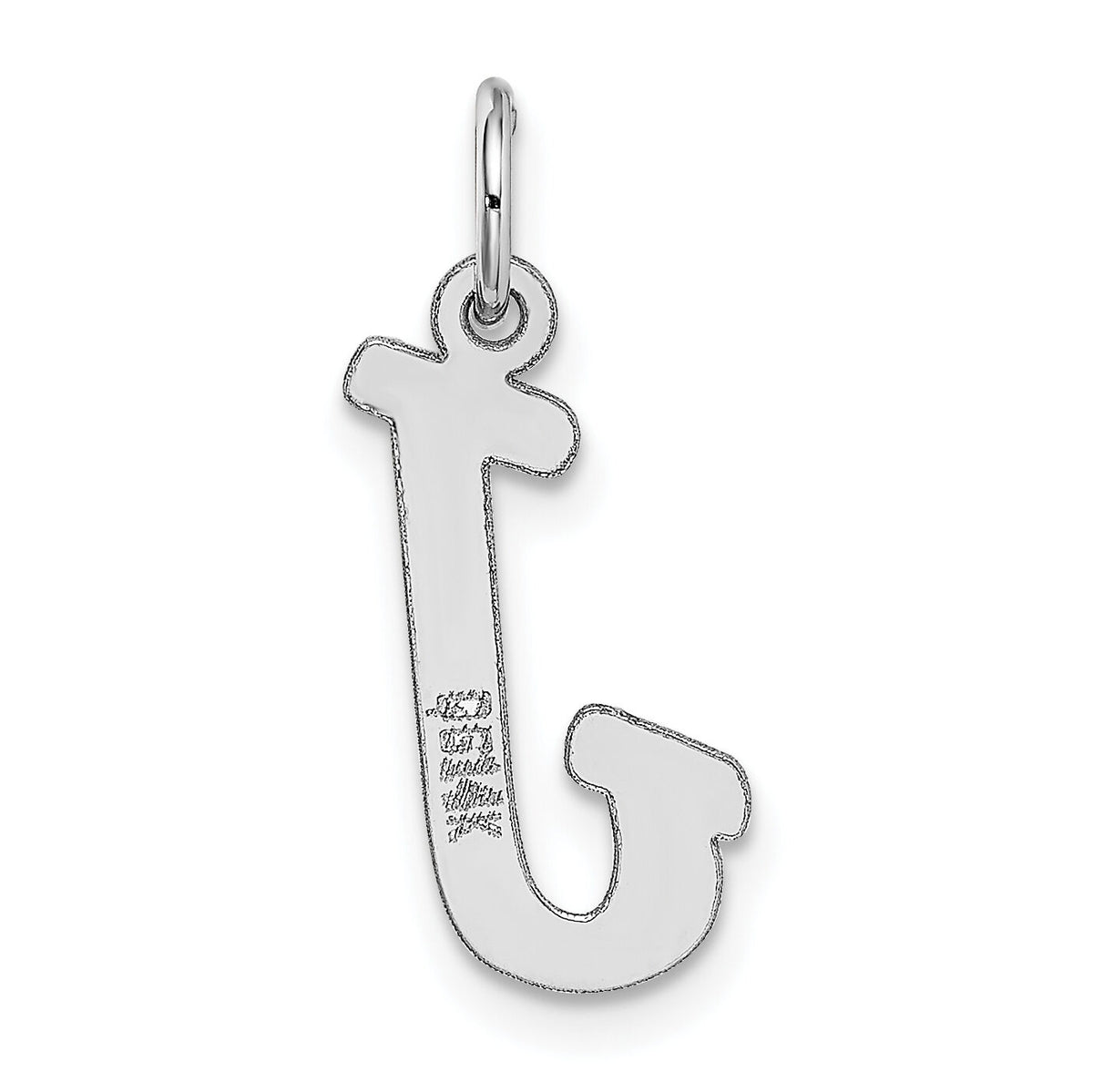 14k White Gold Medium Script Letter J Initial Charm-YC661J