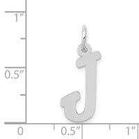14k White Gold Medium Script Letter J Initial Charm-YC661J