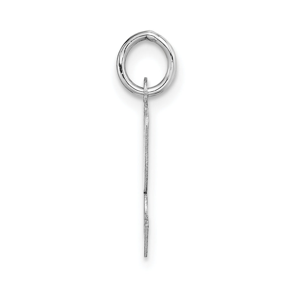 14k White Gold Medium Script Letter K Initial Charm-YC661K