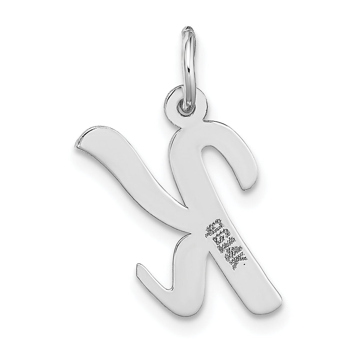 14k White Gold Medium Script Letter K Initial Charm-YC661K