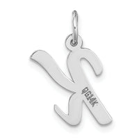 14k White Gold Medium Script Letter K Initial Charm-YC661K